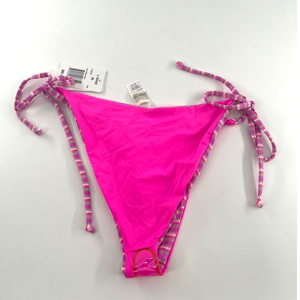 L*Space Electric Pique Stripe Lennox Bikini Bottom XL - Picture 7 of 9